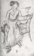 Edgar Degas Study of Helene Rouart sitting on the Arm of a Chair painting
